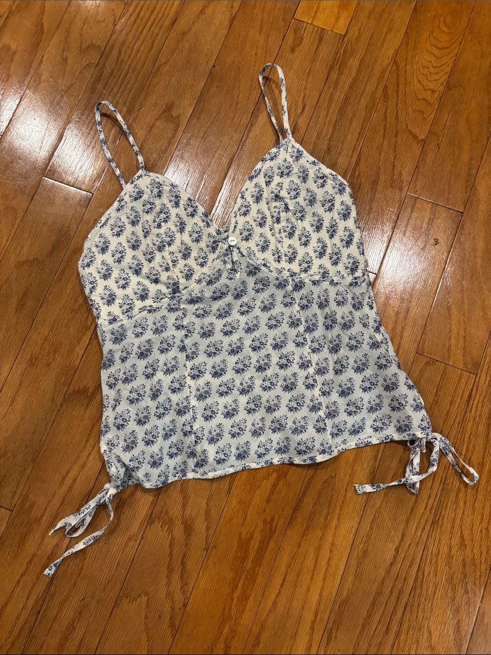 Abercrombie & Fitch Cream Camisole with Blue Floral Print